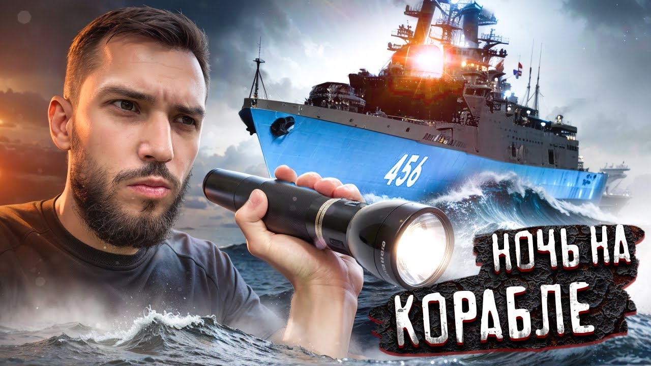 НОЧЬ НА ЗАБРОШЕННОМ ВОЕННОМ КОРАБЛЕ !