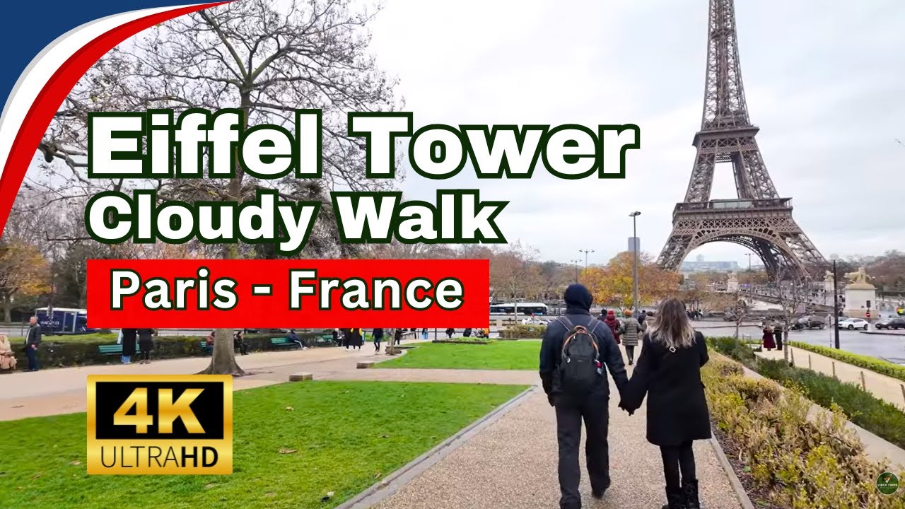 Eiffel Tower 4KUHD Cloudy Walk November 2025 – Paris France | Winter Paris Walking Tour