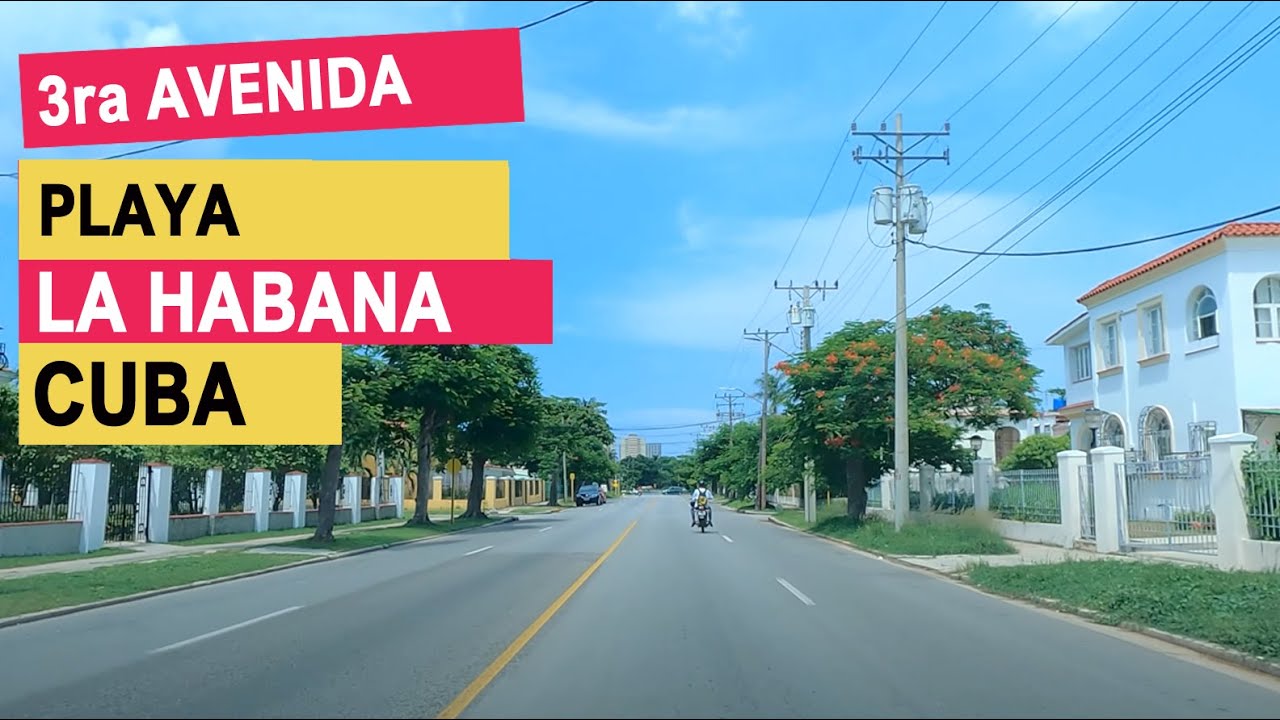 Manejando por la 3ra Avenida, Tercera Ave de Miramar La Habana Cuba