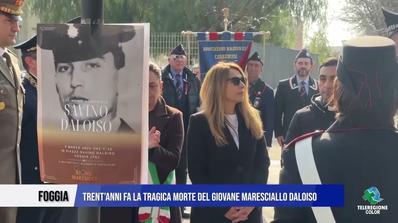 10 MARZO 2026 FOGGIA - TRENT’ANNI FA LA TRAGICA MORTE DEL GIOVANE MARESCIALLO DALOISO