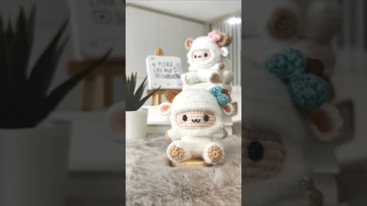 Making a cute Lamb Amigurumi  ∣ 编织可爱小绵羊 #crochet #plushie ＃cute