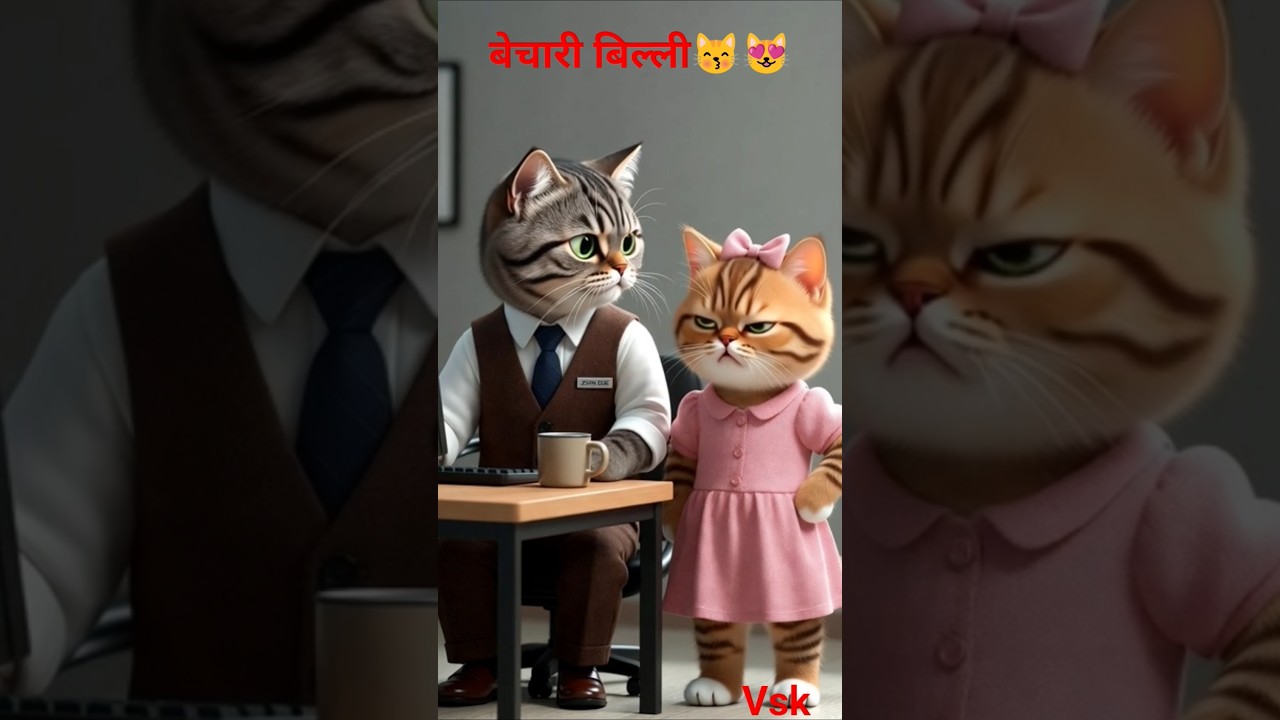 पापा बिल्ला ने सिखाया सबक 🐱❤️ | Moral Cat Cartoon Story