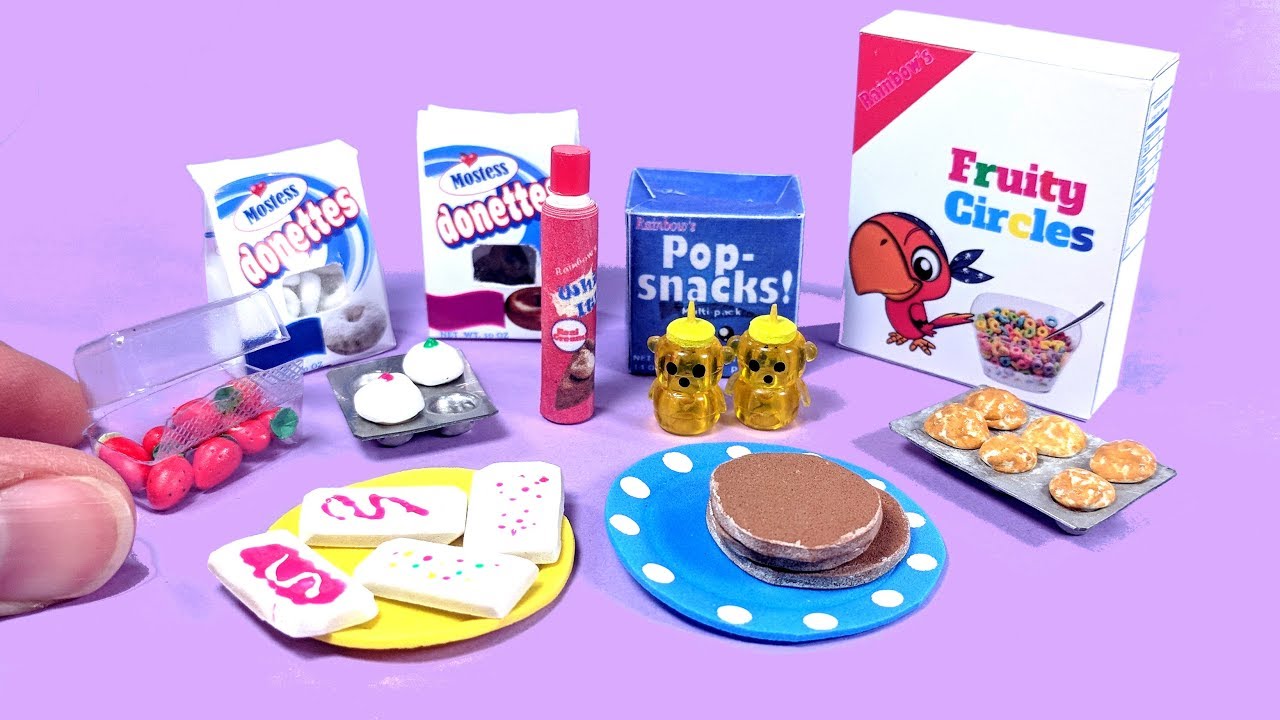 DIY Miniature Breakfast Junk Food - Pop-tarts, Donuts, Pancakes, Etc