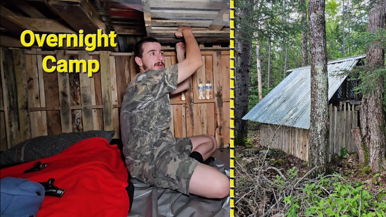 Overnight In A Camp Made From Free Pallets