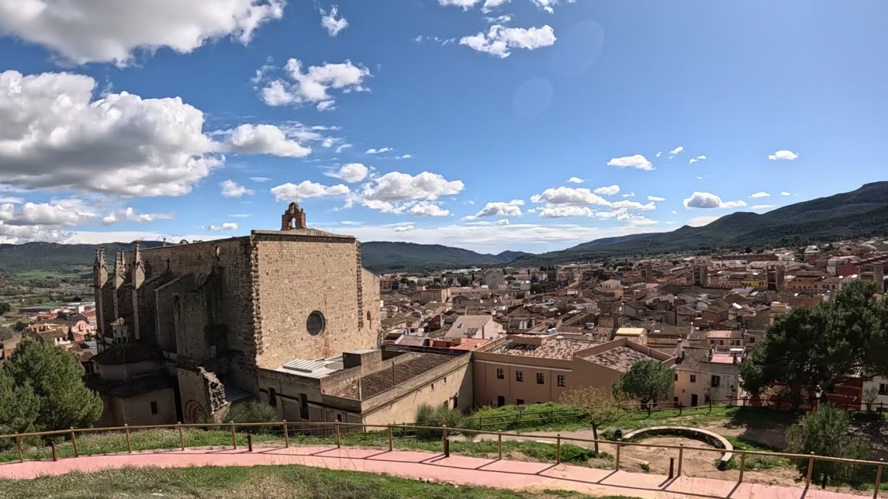 Ruined CASTLE overlooking old CATALAN town. INCREDIBLE VIEWS!