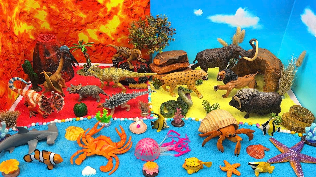 🌍 Adventure Through 3 Worlds: Dinosaurs – Wild Animals – Ocean! 🦖🦁🌊✨