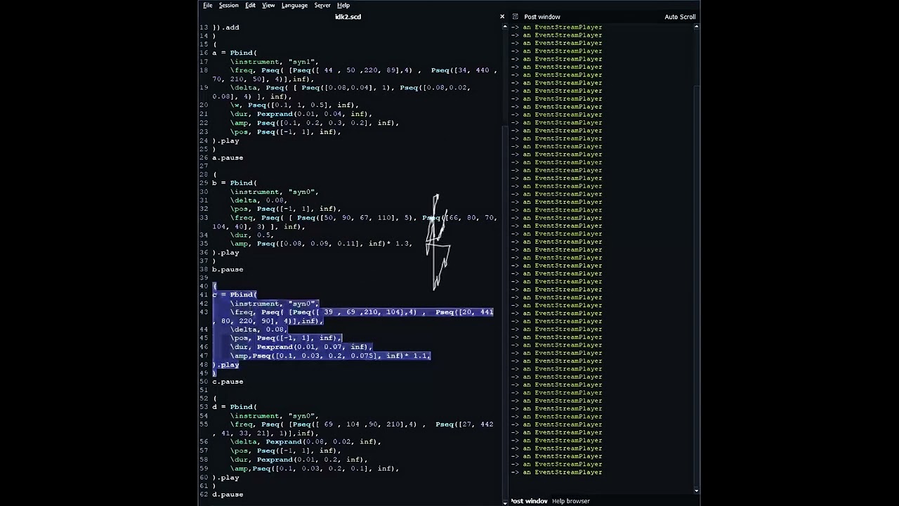Algorithmic Improvisation in SuperCollider
