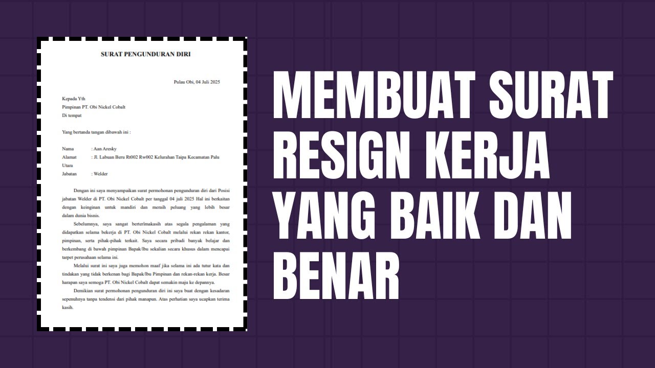 Cara Membuat Surat Pengunduran Diri Kerja Resign Kerja Yang Baik Dan Benar