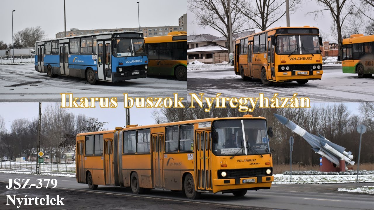 Ikarus buszok Nyíregyházán - 263-asok a helyi járaton, ráncajtós 280-as (JSZ-379)