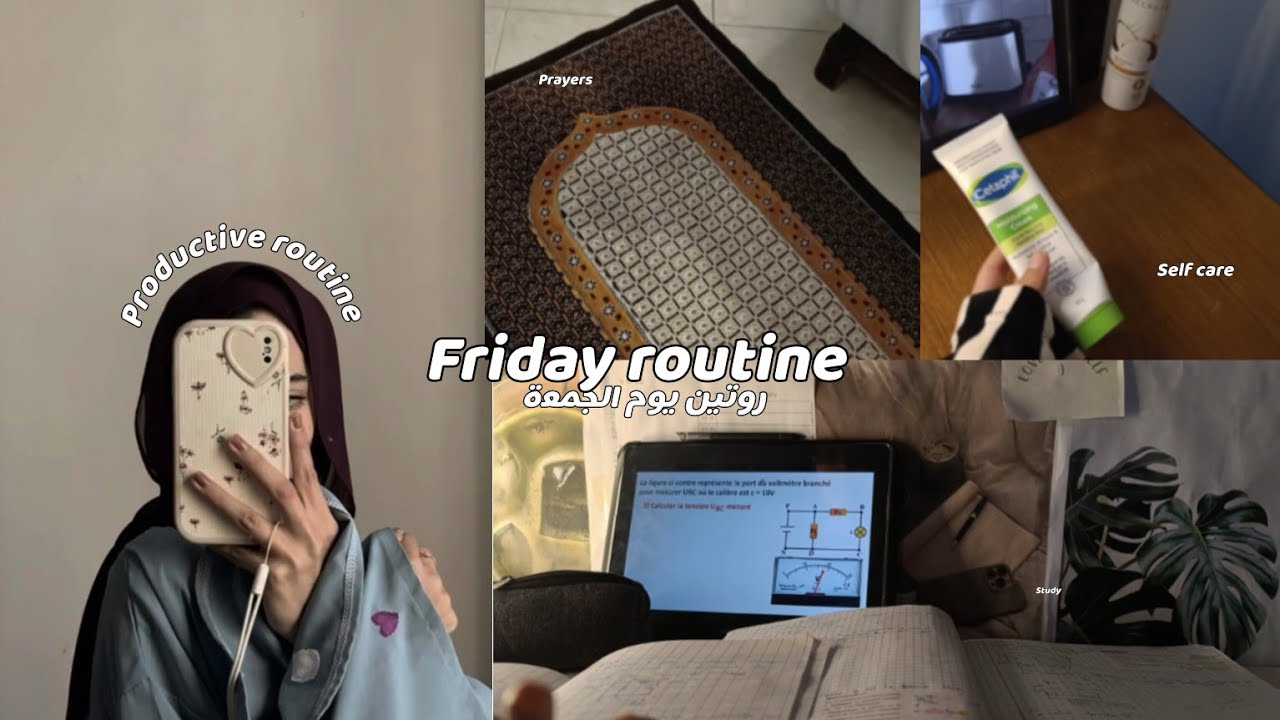Friday routine | روتين يوم الجمعة ،فترة امتحانات،دراسة ،عبادة..⁦⁦♡⁩