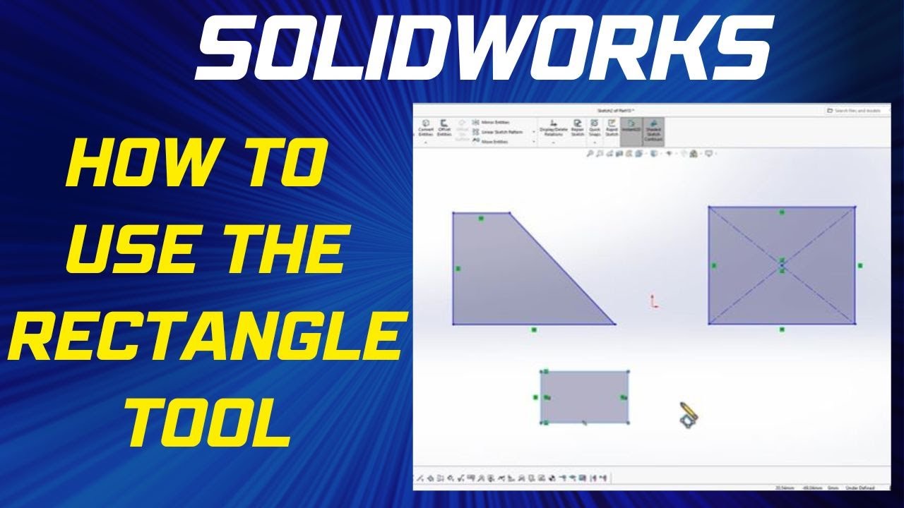 How to use the Rectangle Tool in SolidWorks - Solidworks Beginner's Tutorial