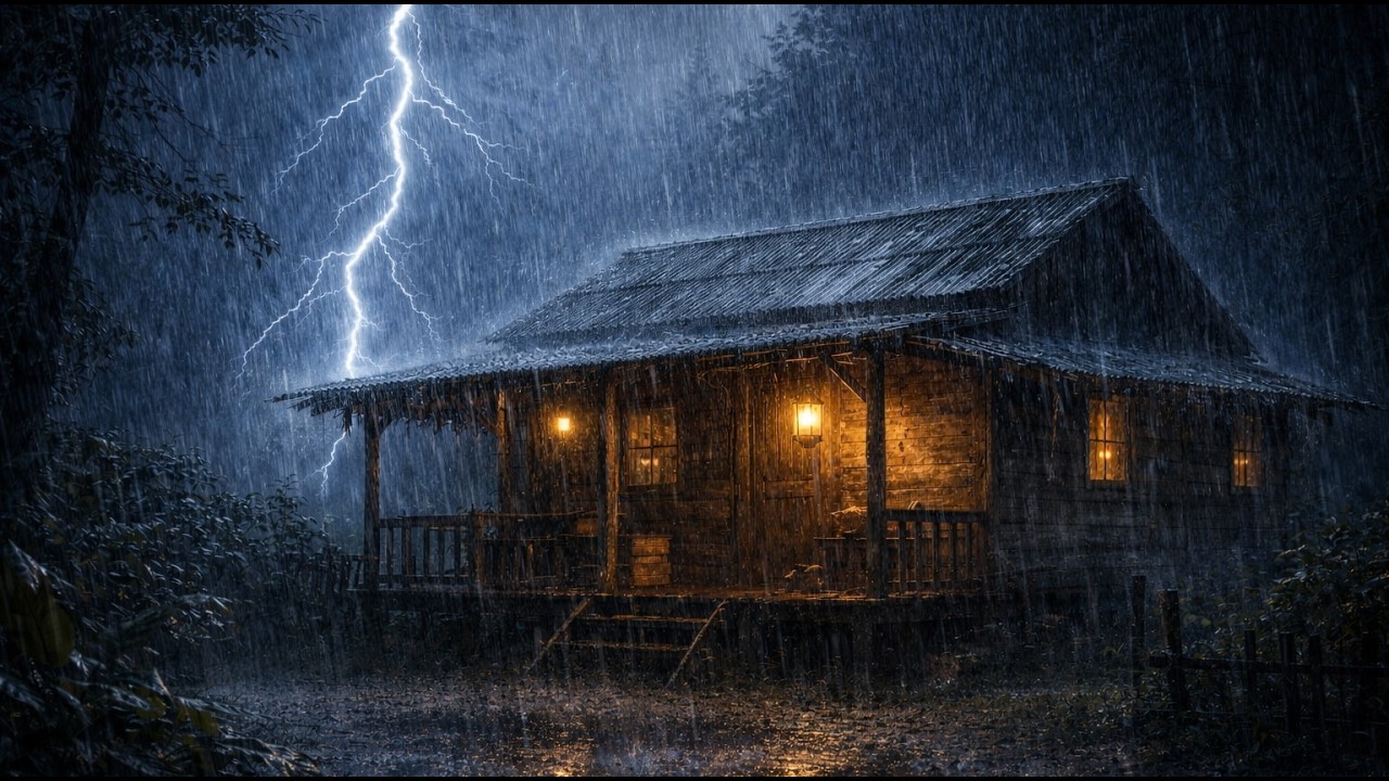 🔴 Heavy Rain and Thunder Sounds for Sleeping  | Perfect Thunderstorm for Rest, Live
