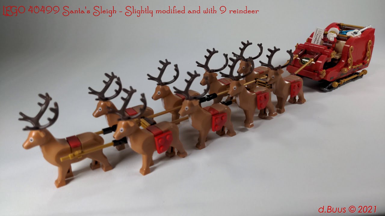 LEGO 40499 Santa's Sleigh   Slightly modified and with 9 reindeer