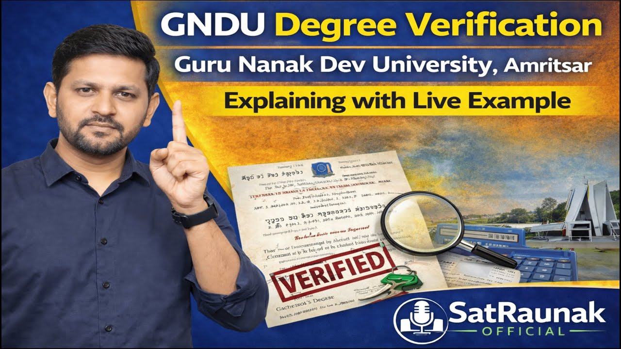 GNDU Degree Verification | Guru Nanak Dev University, Amritsar | Satraunak