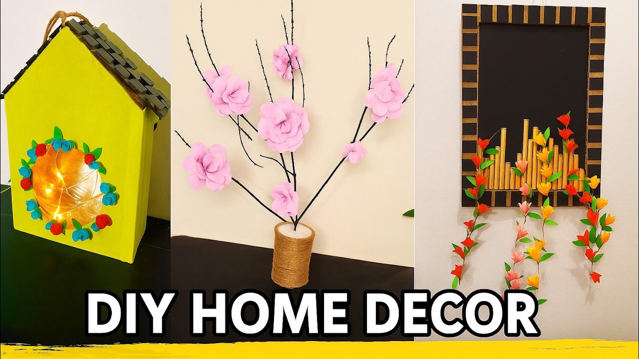 3 UNIQUE HANDMADE CRAFTS | HOW TO MAKE FLOWERS | DIY WALL DECOR | PAPER CRAFT IDEAS