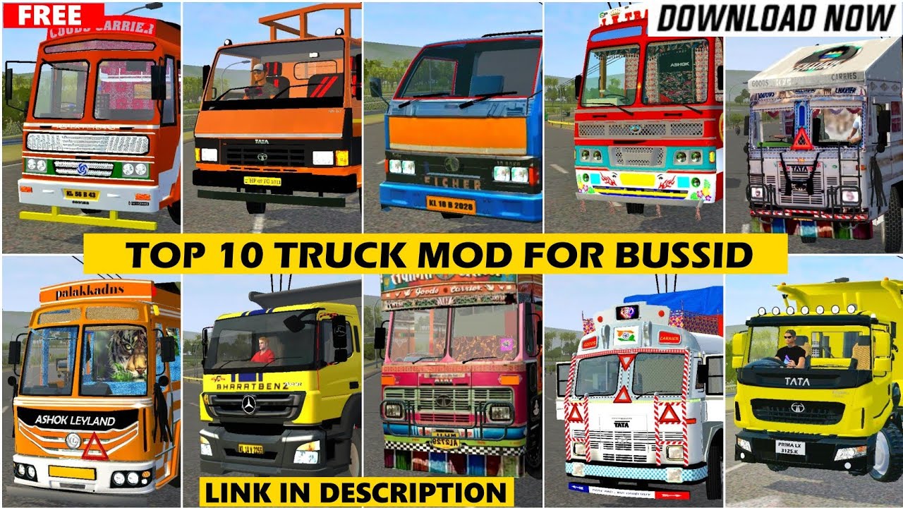 Top 10 Indian Truck Mod For Bus Simulator Indonesia | Indian Truck Mod Bussid | Truck Mod For Bussid