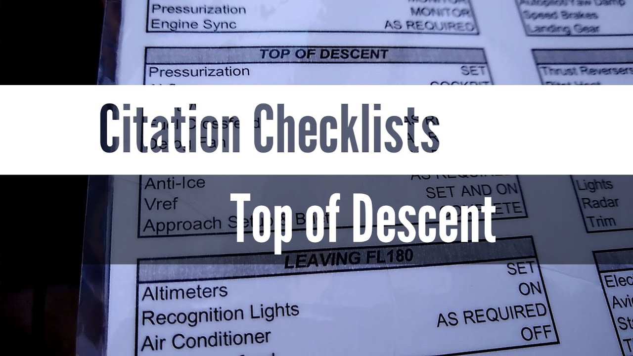 Citation Checklists - Top of Descent