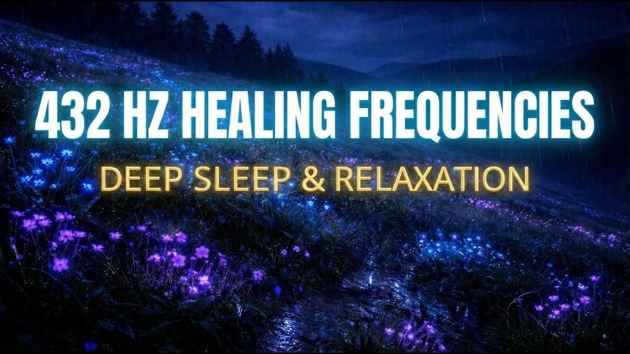 Fall Asleep in 3 Minutes 🌧️ 432Hz Healing Frequency & Bioluminescent Rain | Deep Sleep Music
