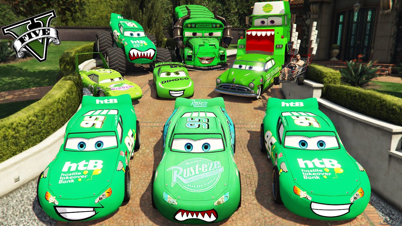 GTA 5 - Stealing Lightning McQueen cars with Michael (Real Life Cars #134)