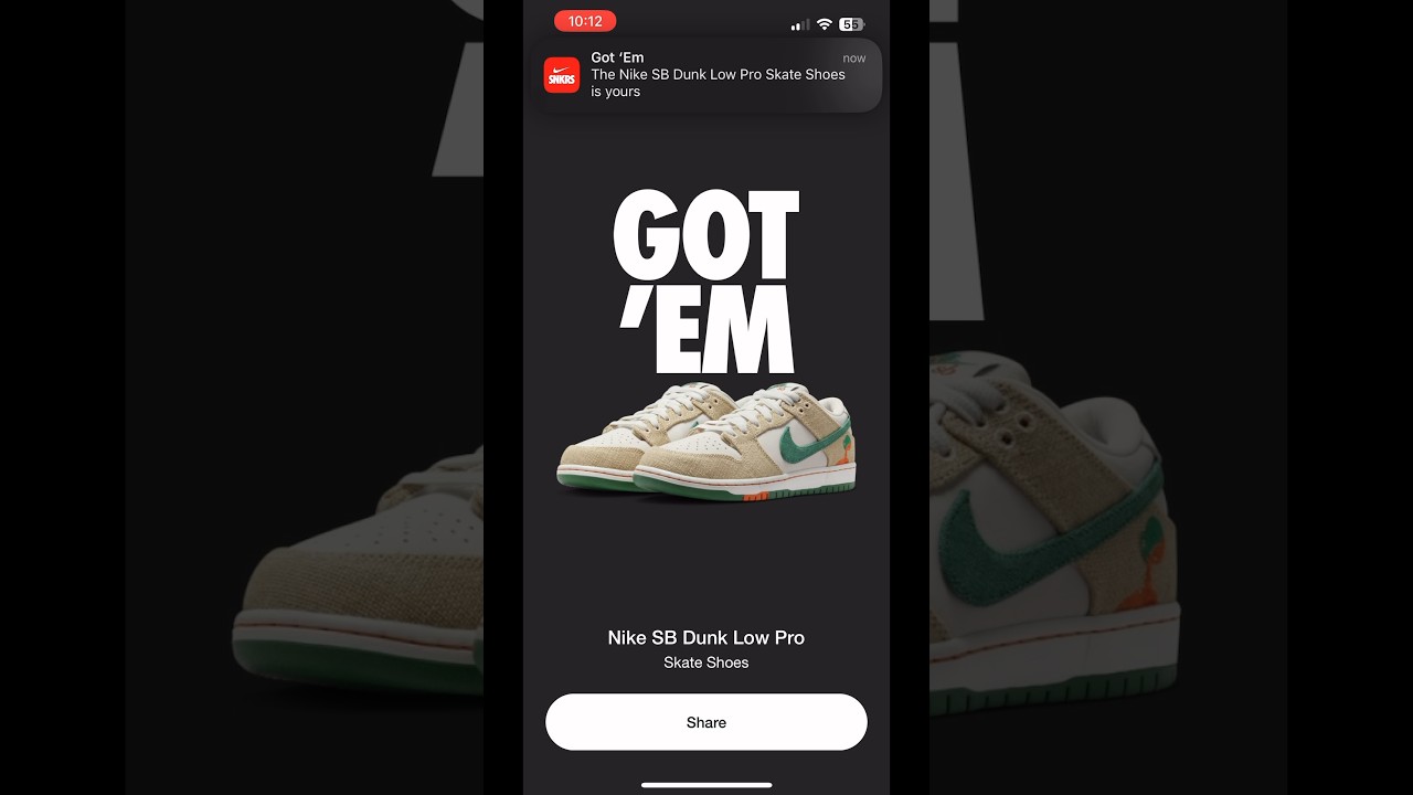 Nothing like that Got Em Screen on the Snkrs App #snkrsapp #snkrs #jarritos #nikesb #nikedunk