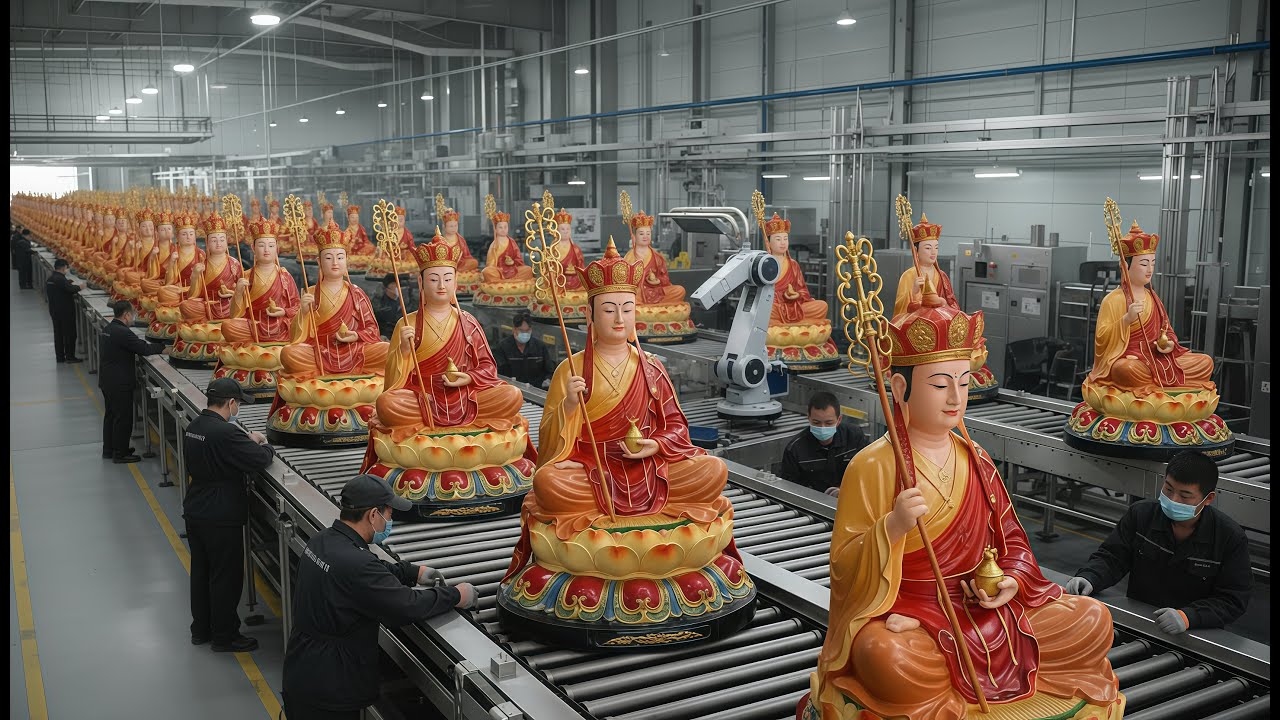 Inside the mass production workshop for Ksitigarbha Bodhisattva statues | What's going on?