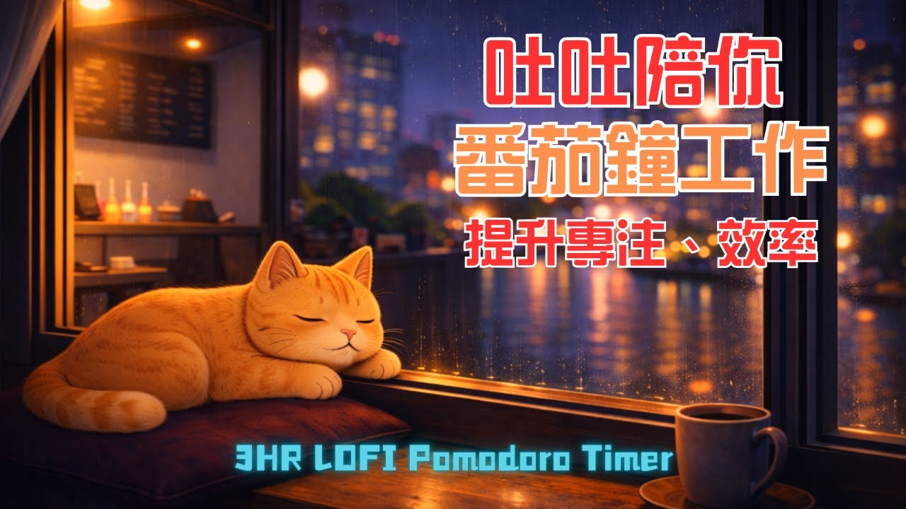 『專注力提升』3HR LOFI Pomodoro Timer ｜3小時番茄工作法｜陪你工作、讀書  BGM｜Work Study & Chill with You