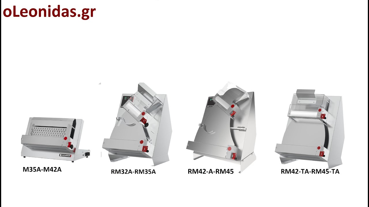 Ανοικτικά Διαμορφωτικά Ζύμης Pizza Group Pizza Dough Rollers Façonneuse à pizza Teigausrollmaschine
