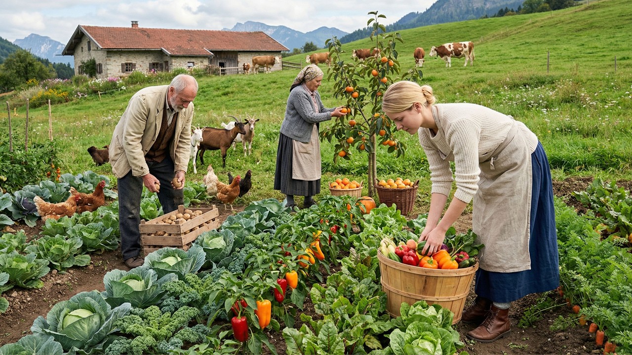 Life in a Peaceful Countryside Village | Harvesting Fresh Food and Simple Farm Living
