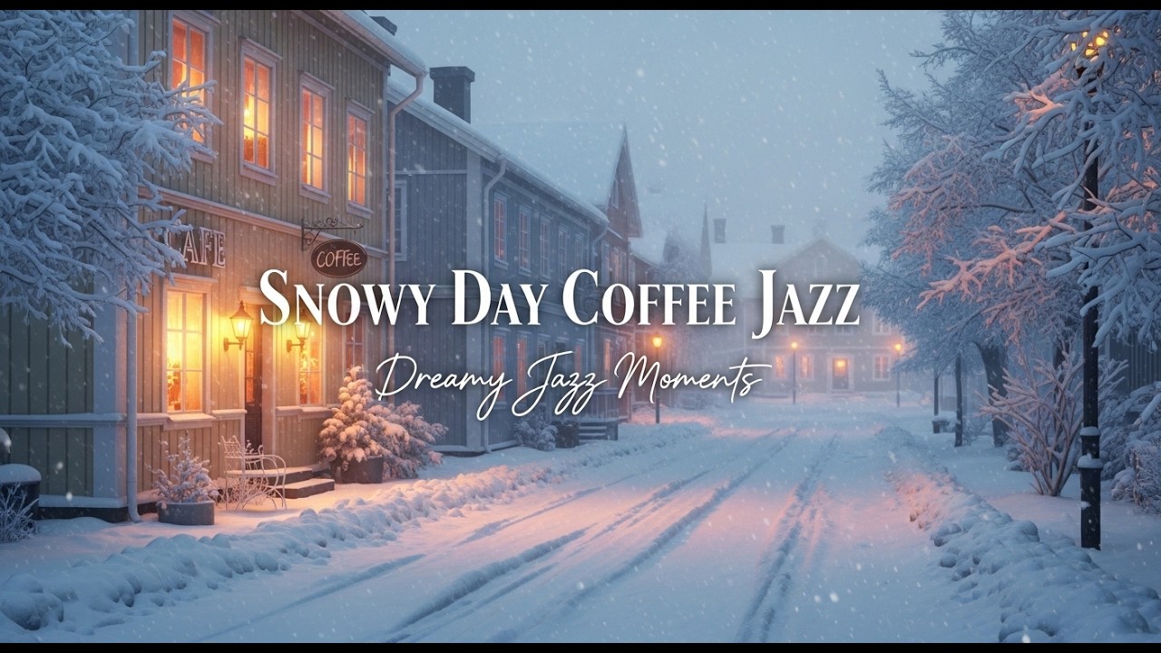 1 Hour Warm Snowy Morning Jazz ❄️ Quiet Small Town Coffee Shop | Soft & Peaceful Vibes