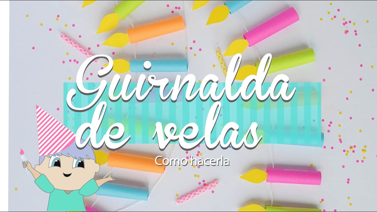 COMO HACER una GUIRNALDA de velas de papel / guirnalda para cumpleaños