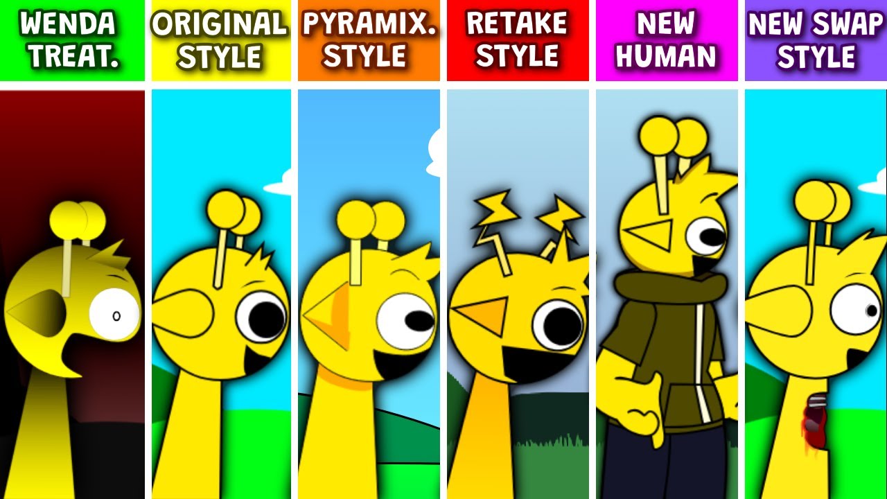 Sprunki WENDA Treatment VS Original Style VS Pyramix Style VS Retake VS New Human VS New Swap Style