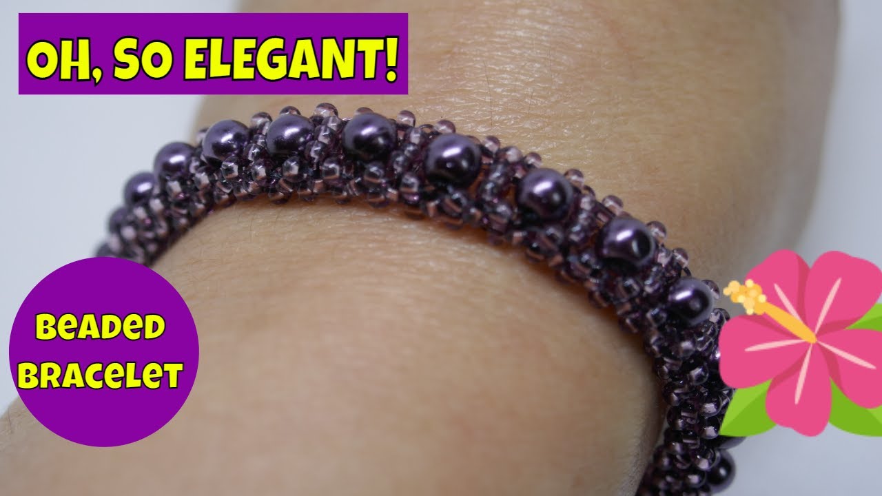 Awesome Cubic Right Angle Weave (CRAW) Bracelet with Pearl beads