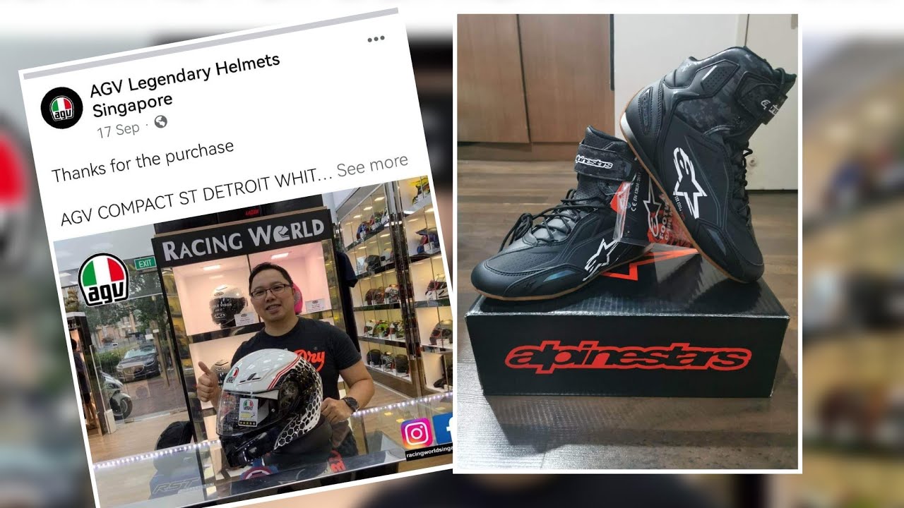 Alpinestars faster-3 Motorcycle Shoes | AGV Compact ST Detroit Helment | Fambam Battalion
