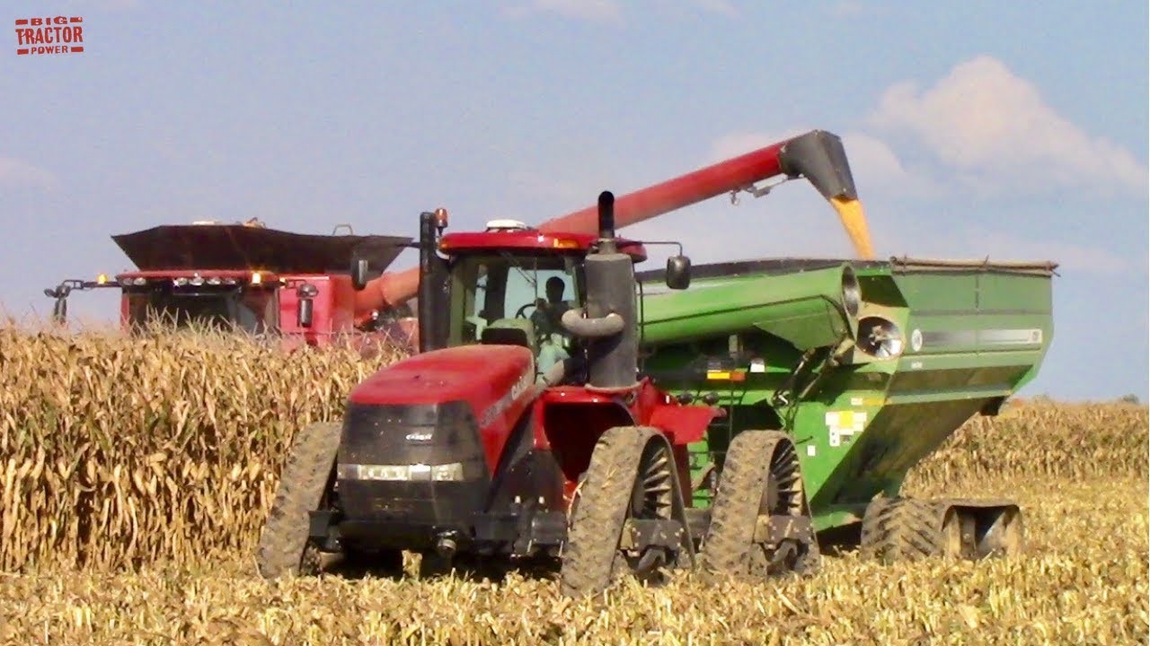 Case IH 470 Rowtrac Tractor on Corn Harvest Grain Cart Duty