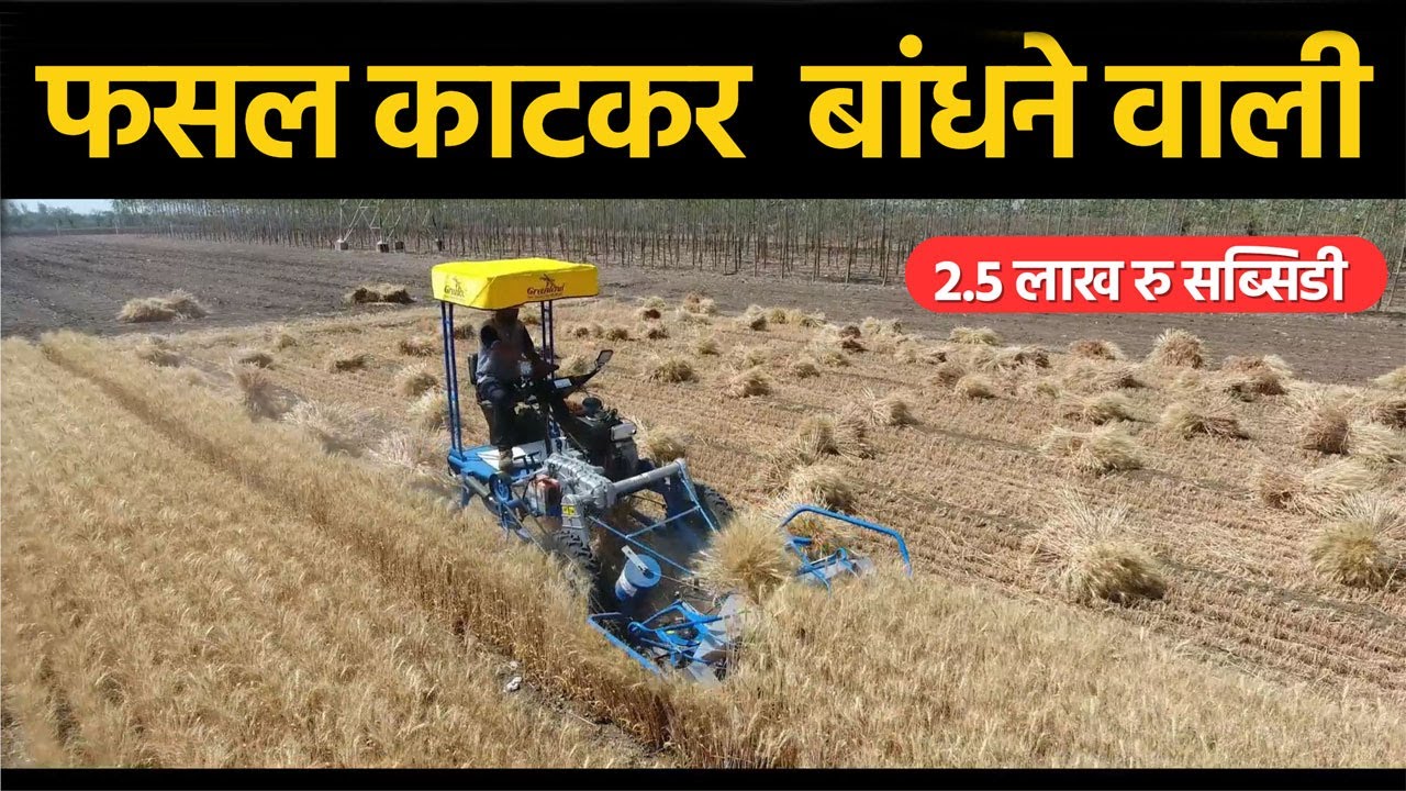 Greenland Reaper Binder Machine // Self Propelled Reaper Binder फसल कटकर बाँधने वाली रीपर - Kisan TV