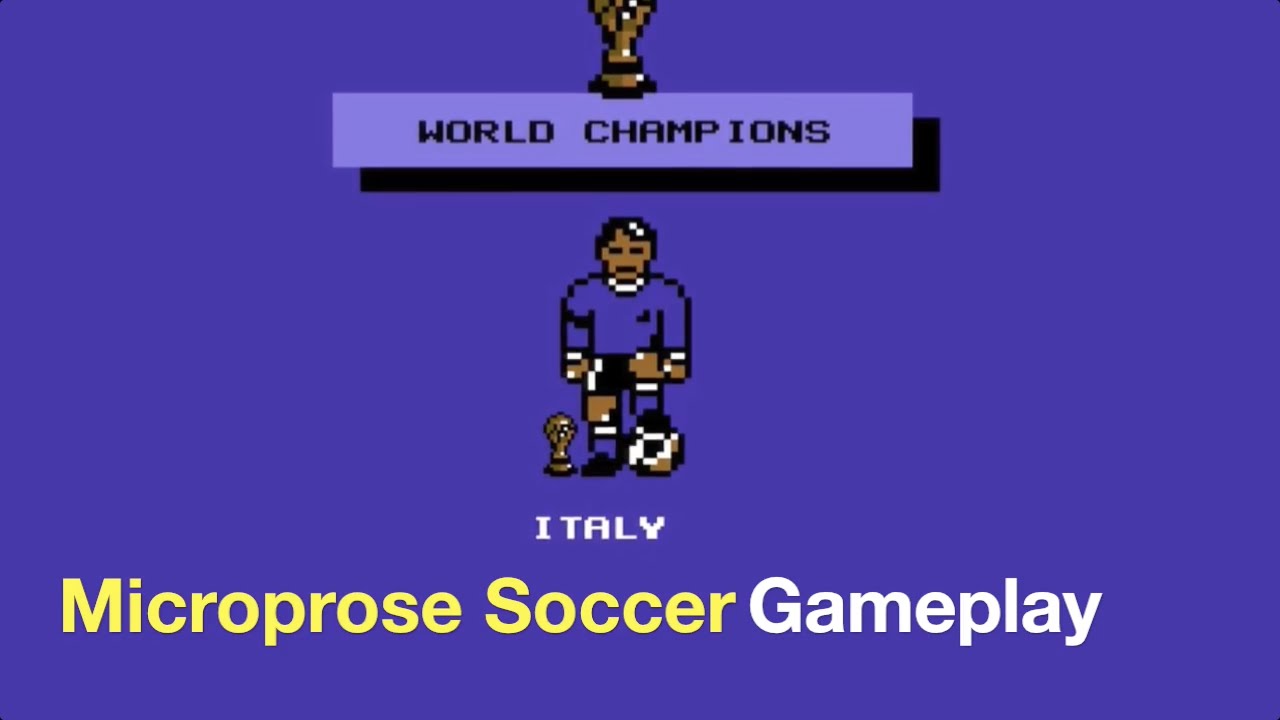 MICROPROSE SOCCER C64 Gameplay : Girone fortunato e gufate, Italia campione del mondo!
