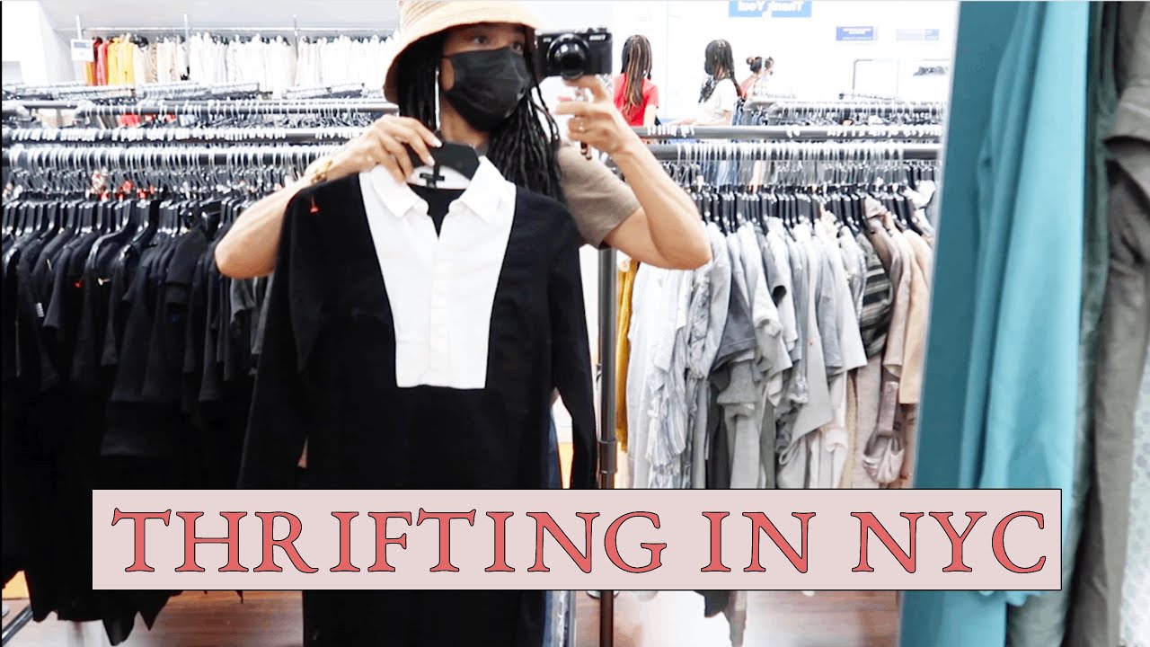 Come Thrift with me in NYC | Thrift Haul + Try-On | Model Image