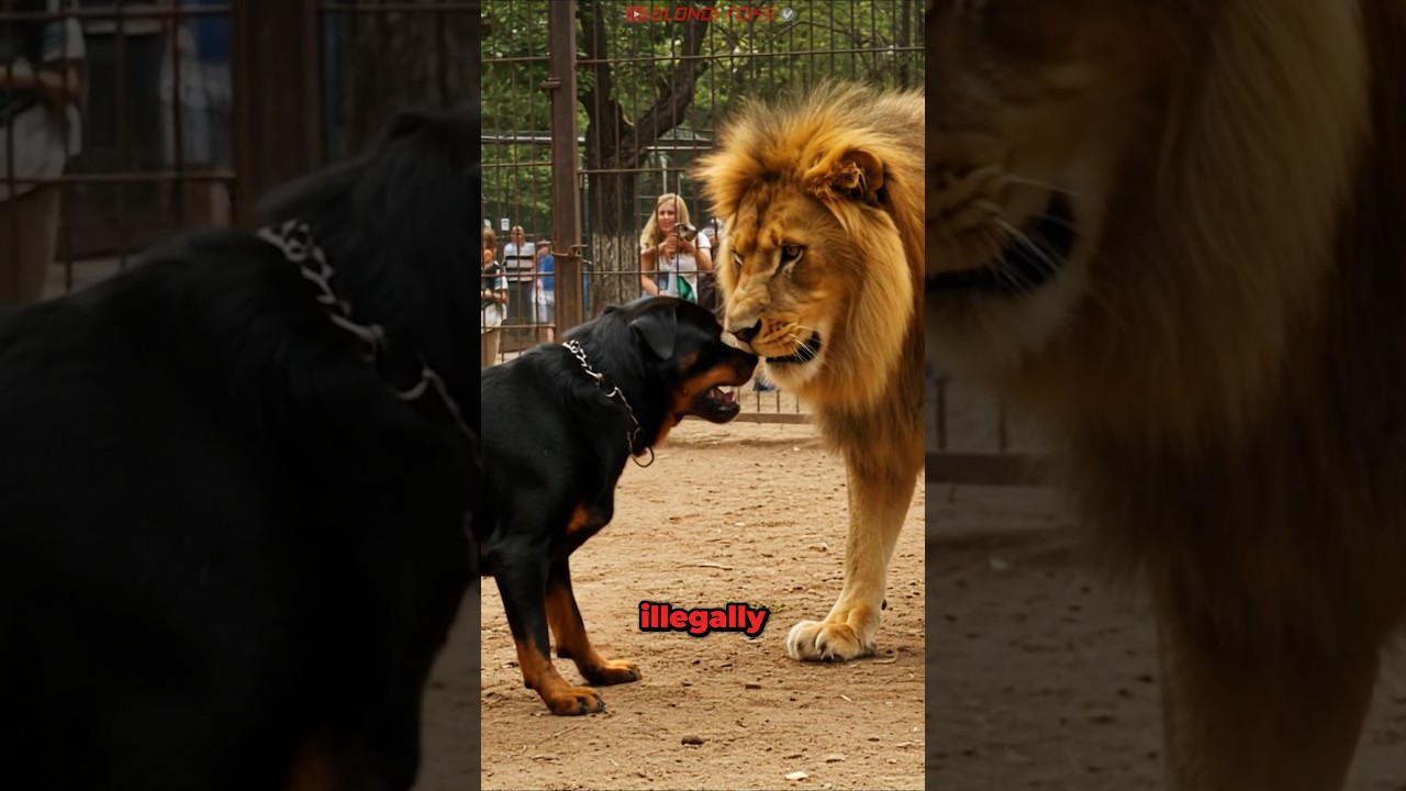 Rottweiler Enters Lion's Cage and Disrespects Him!