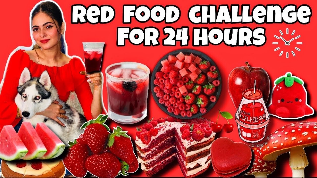 I only ate RED FOOD for 24 Hours || FoodChallenge || 365Days 365Vlogs challenge || Shilpa Chaudhary