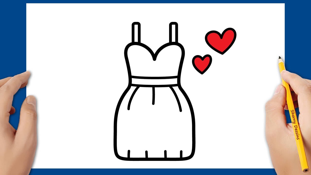 Comment dessiner une robe facilement | Dessins mignons et faciles