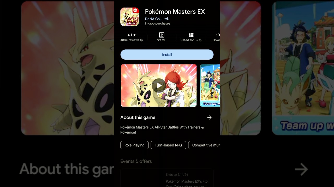 Top 5 POKEMON games in play store #Shorts