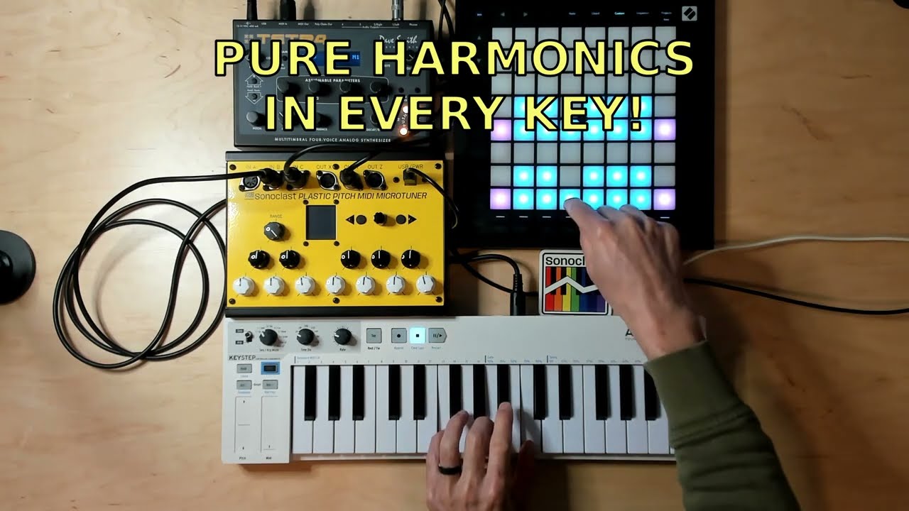 I tuned my synth to the harmonic series and solved the wolf fifth problem in a new way!