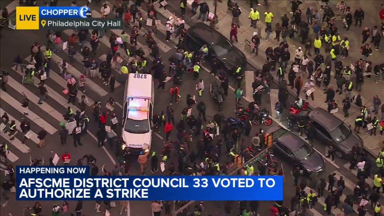 Members of Philadelphia's largest city workers union vote to authorize strike