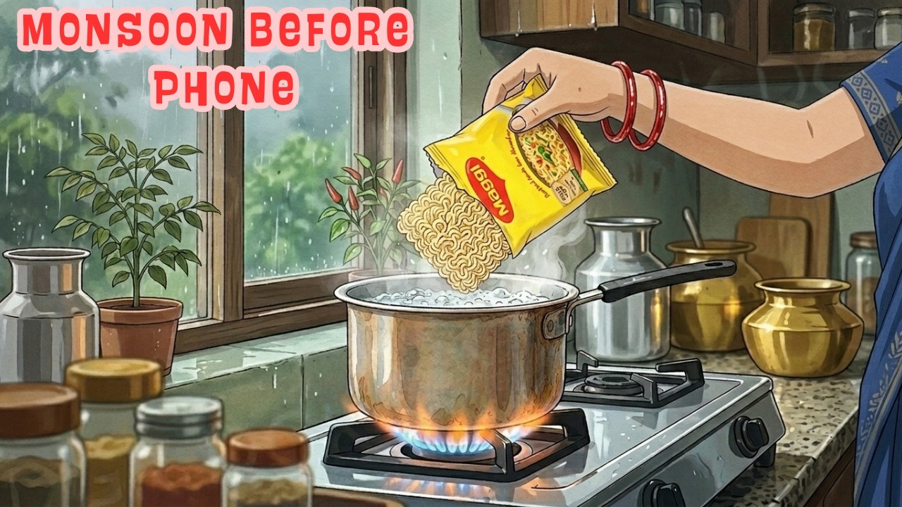 Monsoon Cooking in an Old Indian Home | ASMR Pakora Making & Maggi | Ghibli