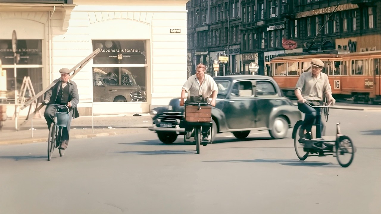 Cykelbyen København i 1953 – Historiske optagelser i 4K og farver