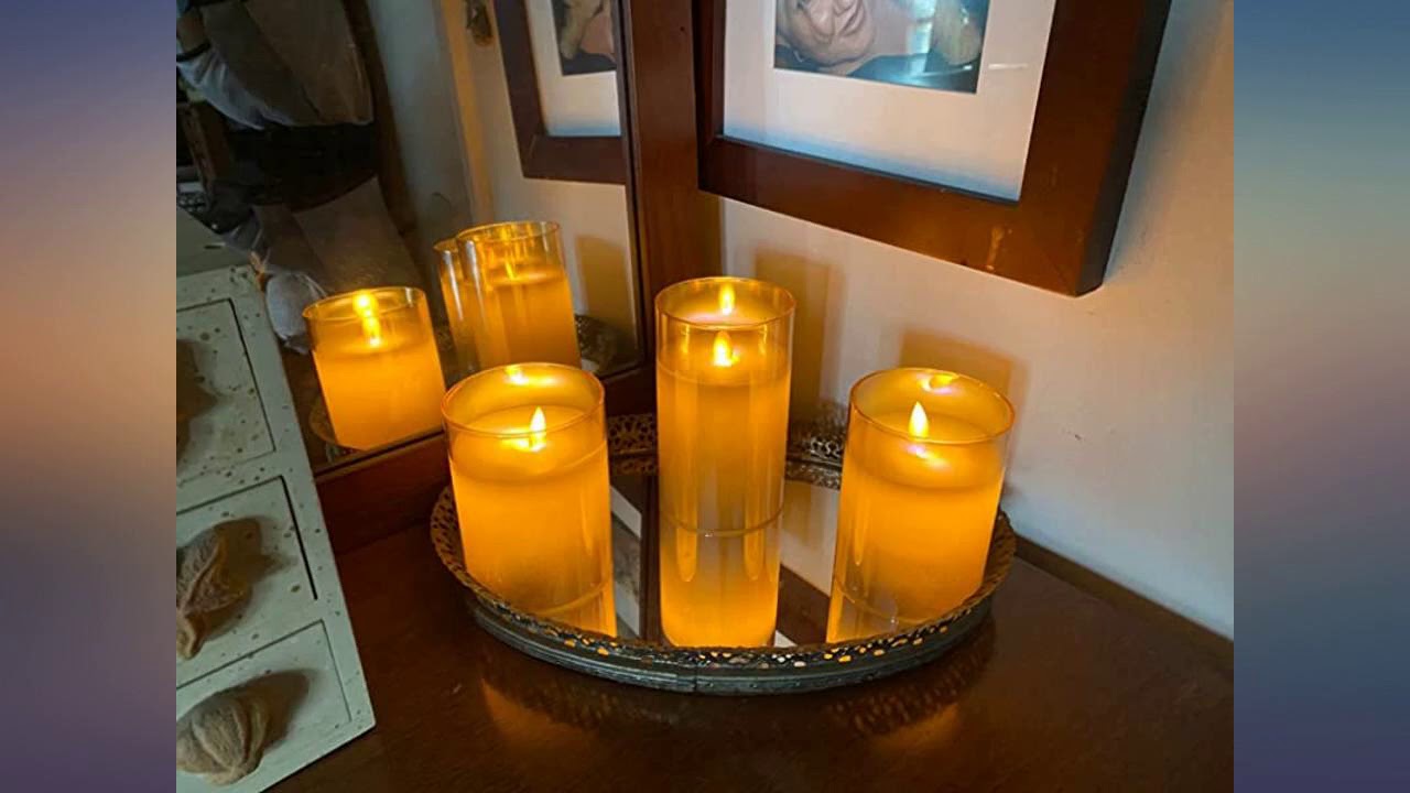 Led Flameless Candles, Battery Operated Real Pillar Wax Flickering Moving Wick review