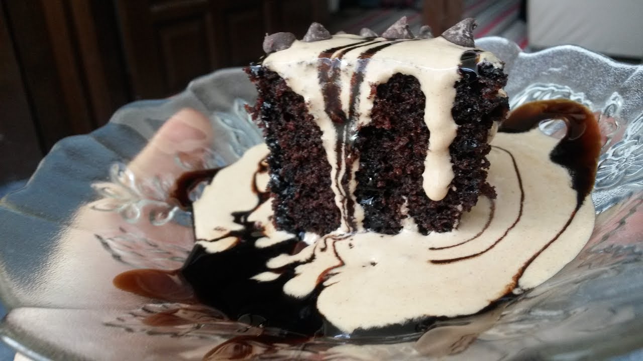 Coffee brownies with mousse in microwave by nains corner