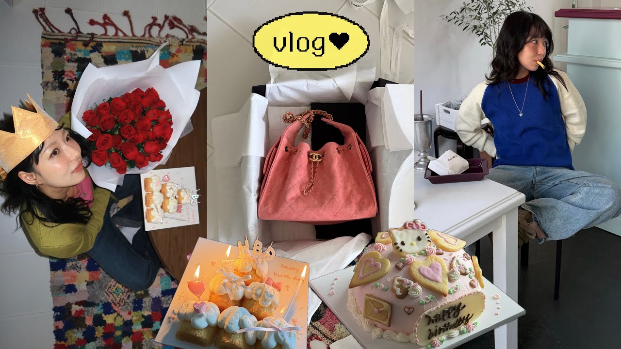 VLOG, 턱필러 근황, 샤넬25백 다시 삼. 요즘 핫한거 다 먹음(버터떡, 피그먼츠, 봄동비빔밥, 황치즈) 나의 생일 주간.