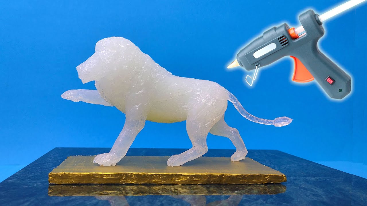 Cómo Esculpir LEÓN con Pistola de Silicón! 🦁 -Escultura de Silicón-🦁