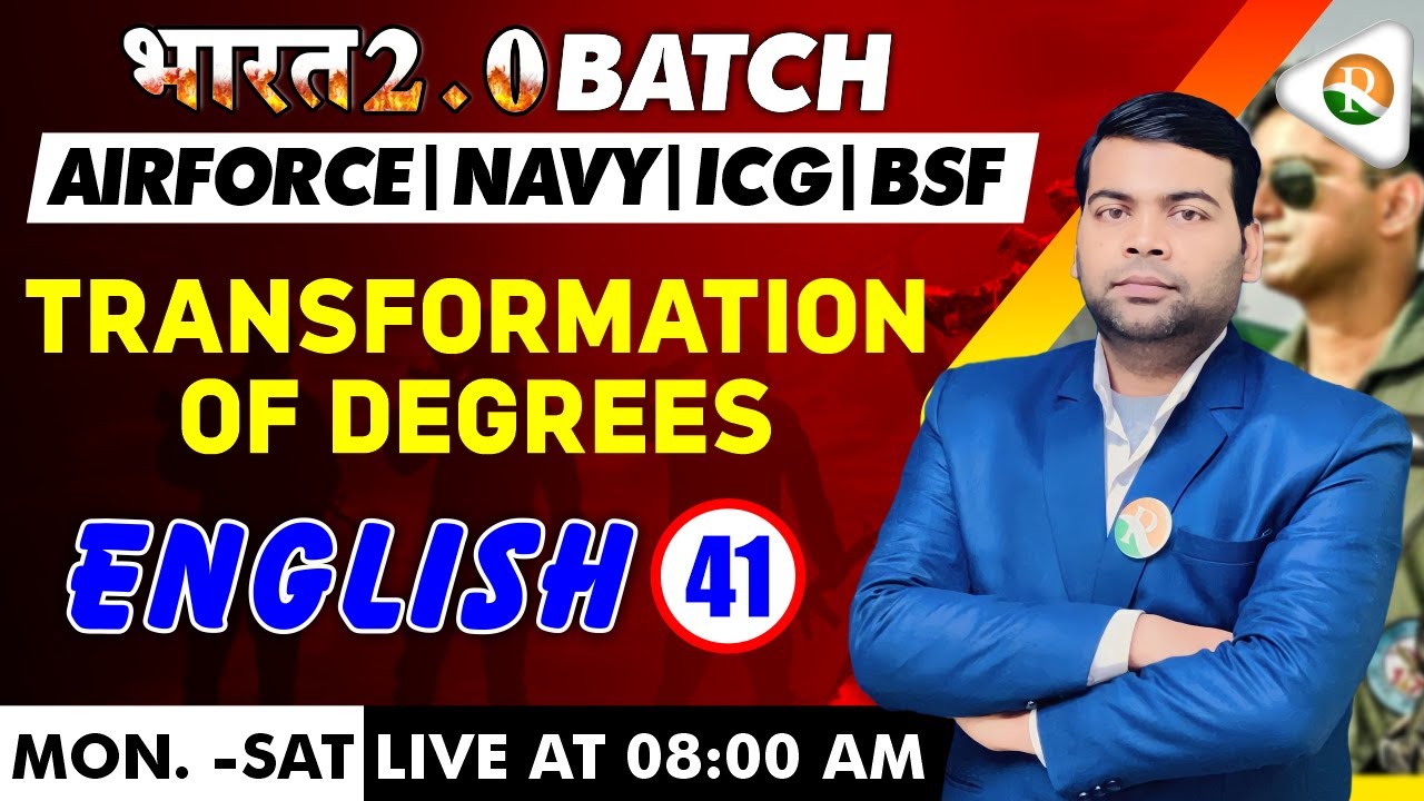 Transformation of Degrees -1 | English for Airforce, Navy, ICG | Airforce English Classes 2024 | Aif